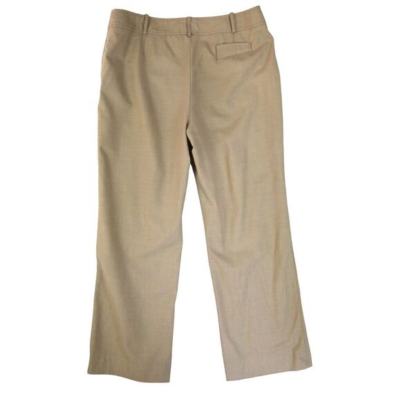 Faconnable Women’s Beige Wool Blend Trousers Size 14 Lined Tailored Straight Leg - Picture 3 of 8